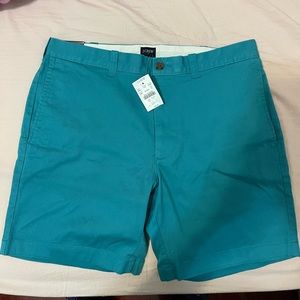 J. Crew Teal Flat Front Men Shorts